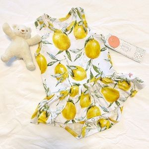 NWT Posh Peanut Lemon Twirl bodysuit 3-6m
